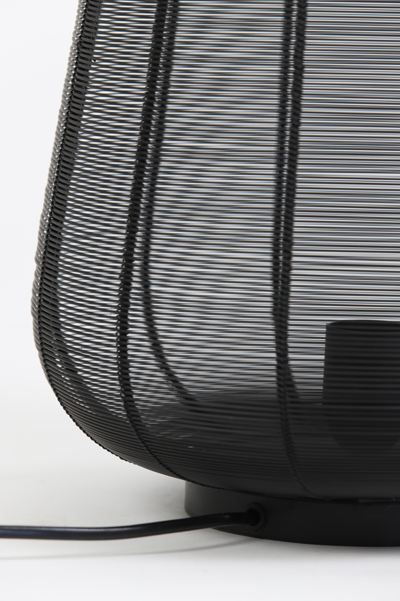 Lampe de table rustique noire à mailles fines Light & Living Adeta – Image 6