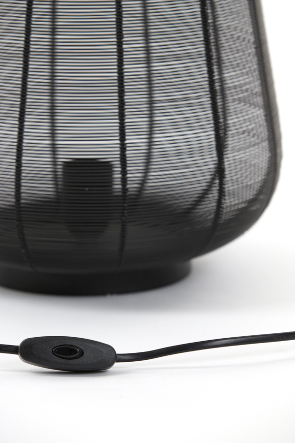 Lampe de table rustique noire à mailles fines Light & Living Adeta – Image 7
