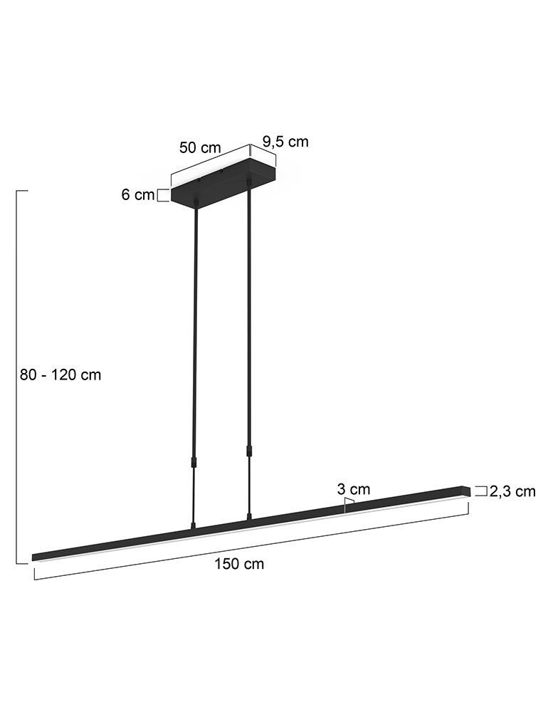 Très grand suspension led Steinhauer Bande noir – Image 7