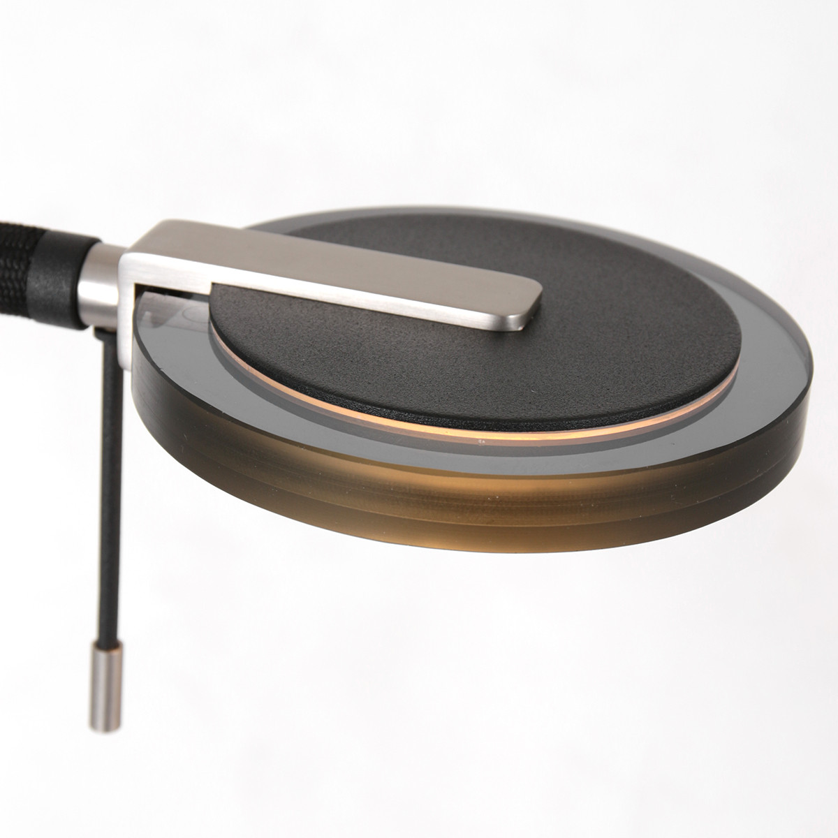 Uplight design en acier avec liseuse Steinhauer Turound verre noir – Image 9