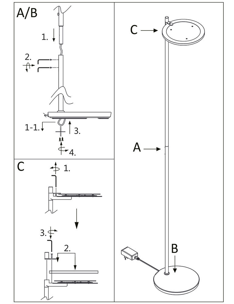 Uplight moderne en acier Steinhauer Turound verre noir – Image 7