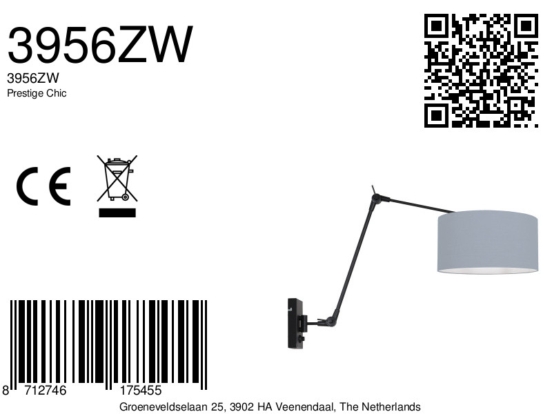 Applique murale noire réglable Steinhauer Prestige Chic – Image 7