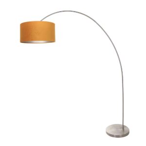 Alternative view of Lampadaire arc en acier avec abat-jour orange  Mexlite Solva