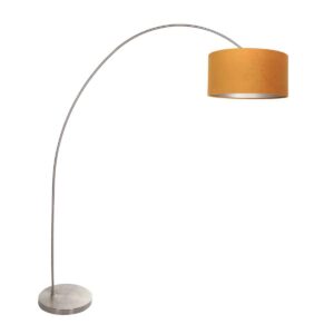 Lampadaire arc en acier avec abat-jour orange Mexlite Solva
