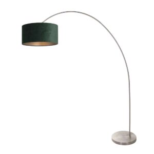 Alternative view of Lampadaire arc classique en acier avec abat-jour vert  Mexlite Solva