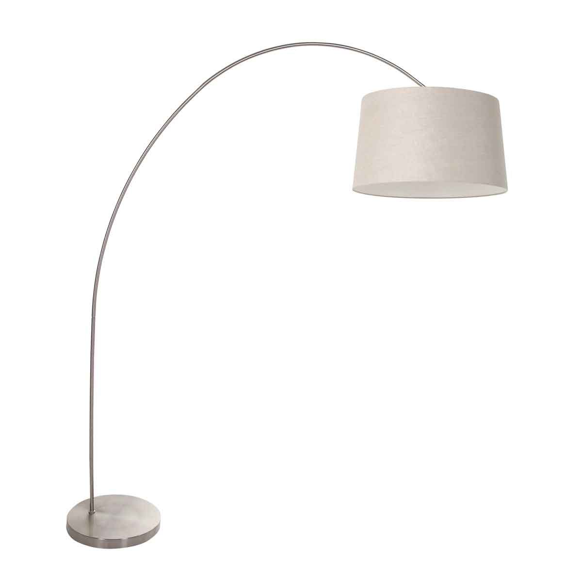 Lampadaire arc classique en acier avec abat-jour beige Mexlite Solva
