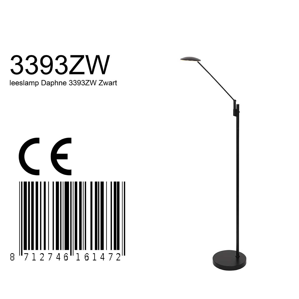 Lampadaire métal argenté LED Steinhauer Daphne – Image 8