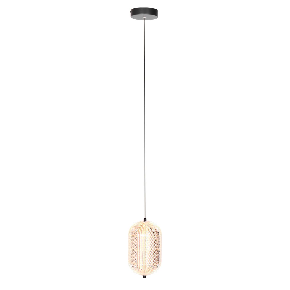 Suspension noire avec lampe en verre Mexlite Geripu – Image 2