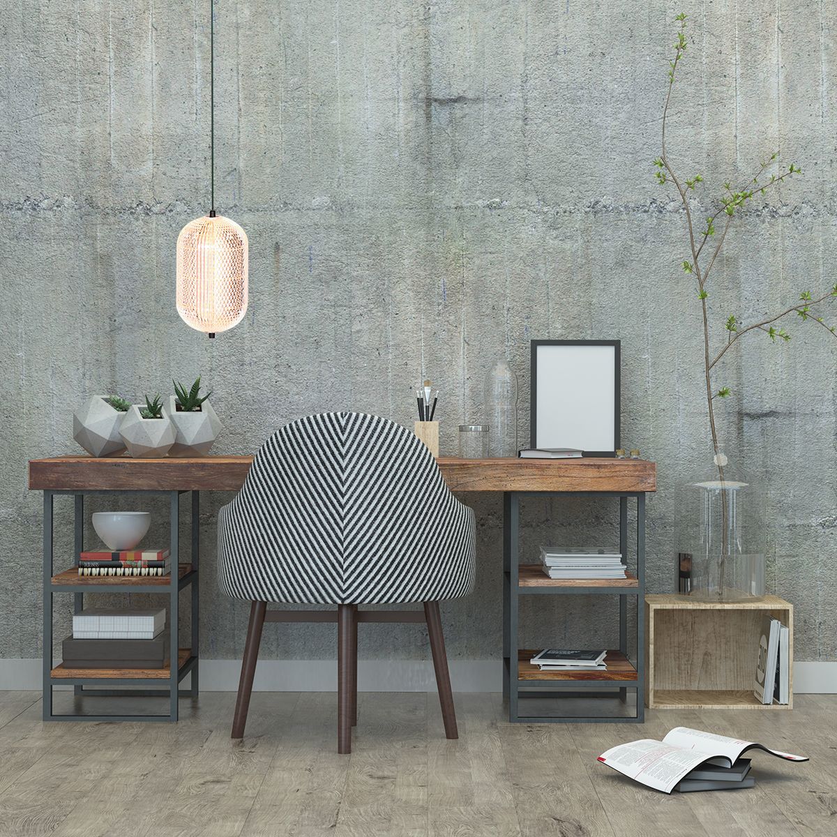 Suspension noire avec lampe en verre Mexlite Geripu – Image 3