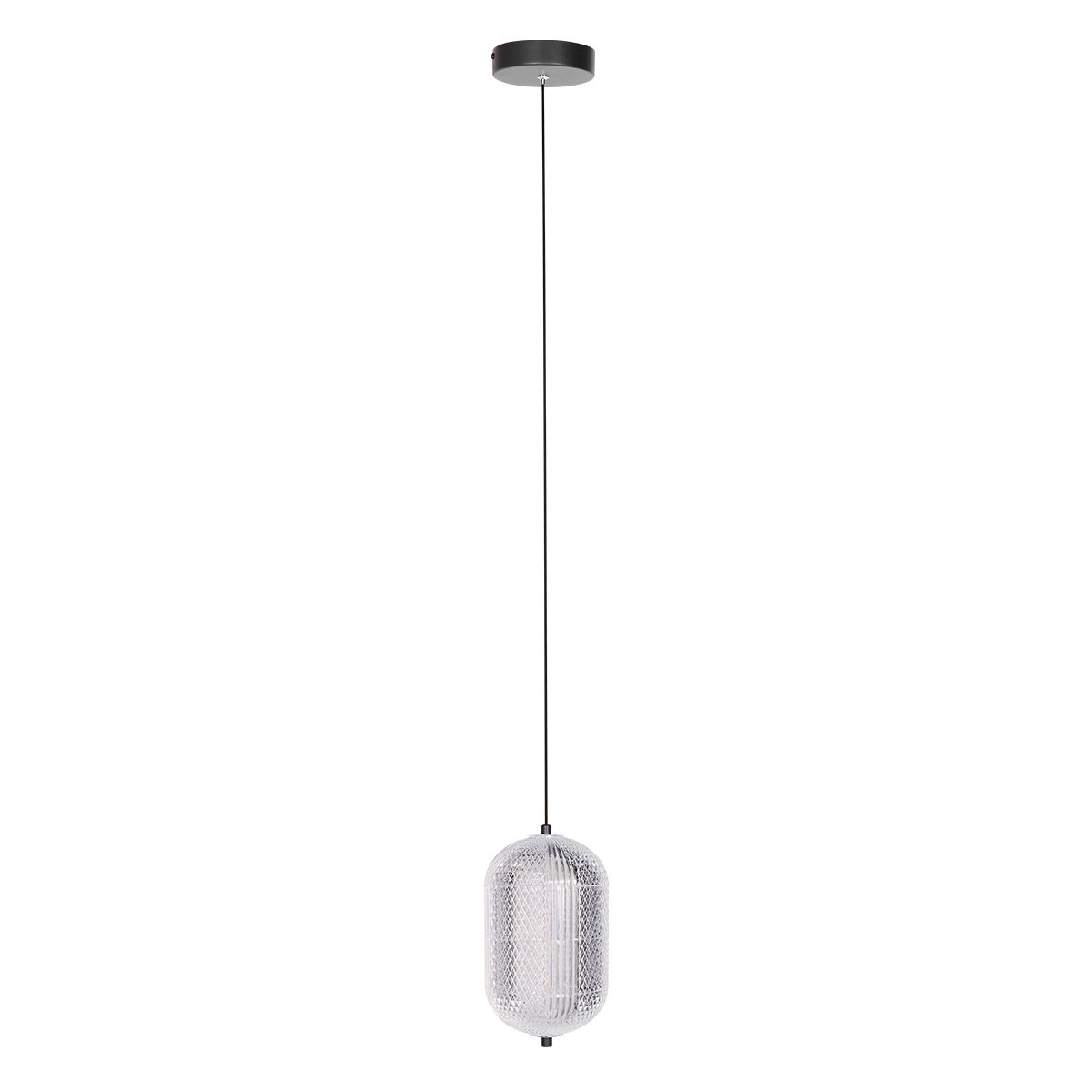 Suspension noire avec lampe en verre Mexlite Geripu – Image 7