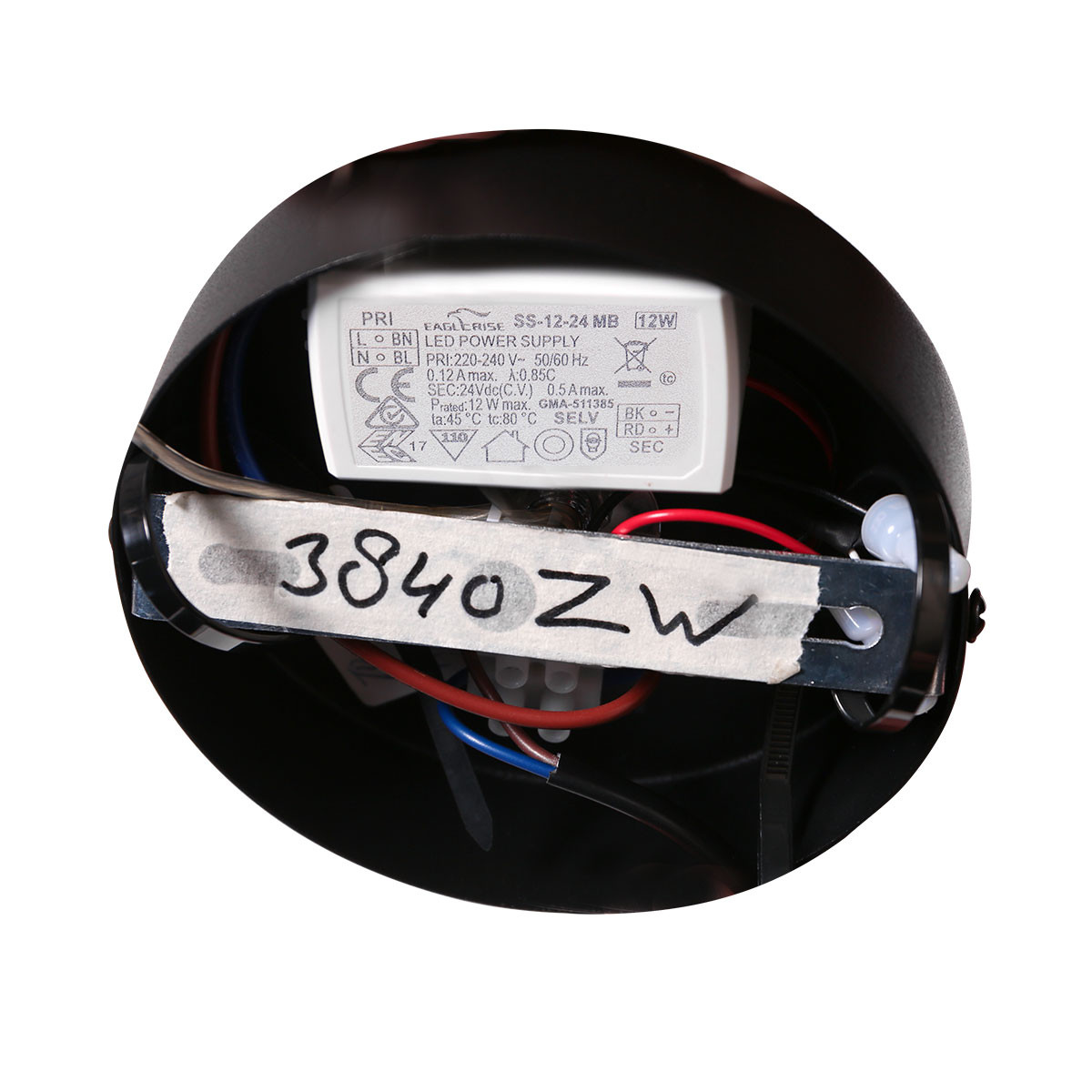 Suspension noire avec lampe en verre Mexlite Geripu – Image 8