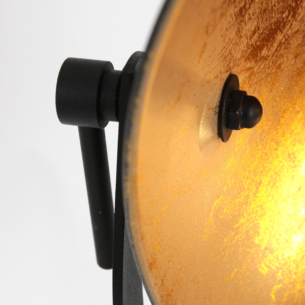 Lampadaire industriel noir avec abat-jour de tournesol doré Mexlite Sunflower – Image 14