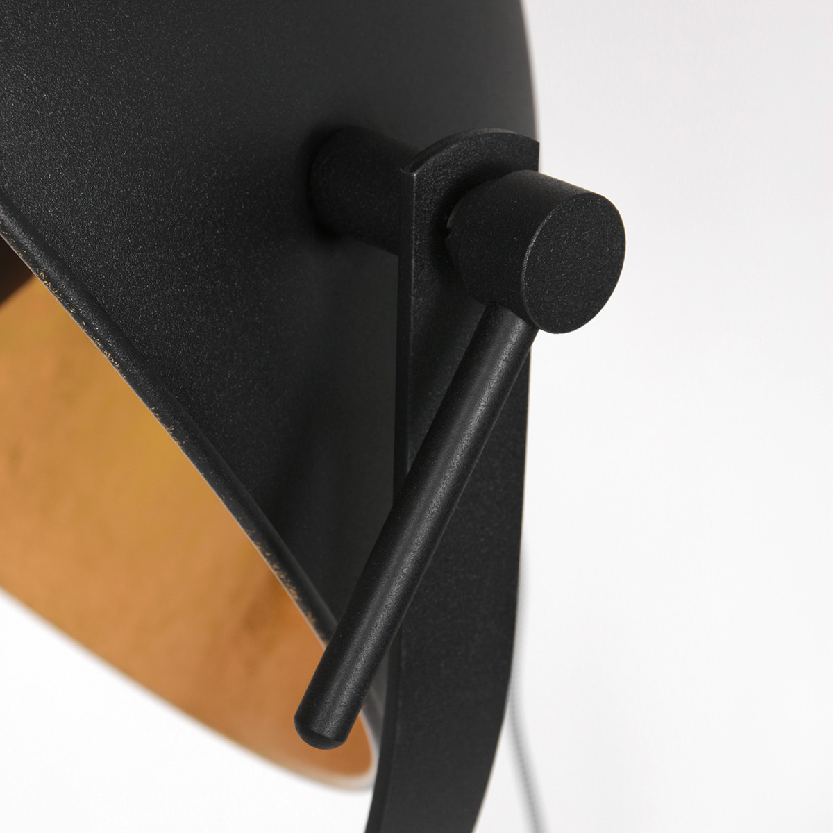 Lampadaire industriel noir avec abat-jour de tournesol doré Mexlite Sunflower – Image 15