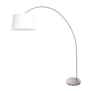 Alternative view of Lampadaire arc classique en acier avec abat-jour blanc  Mexlite Solva