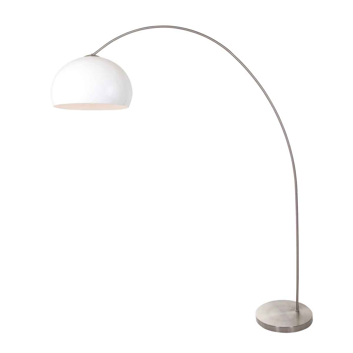 Lampadaire arc classique en acier avec globe blanc Mexlite Solva – Image 2