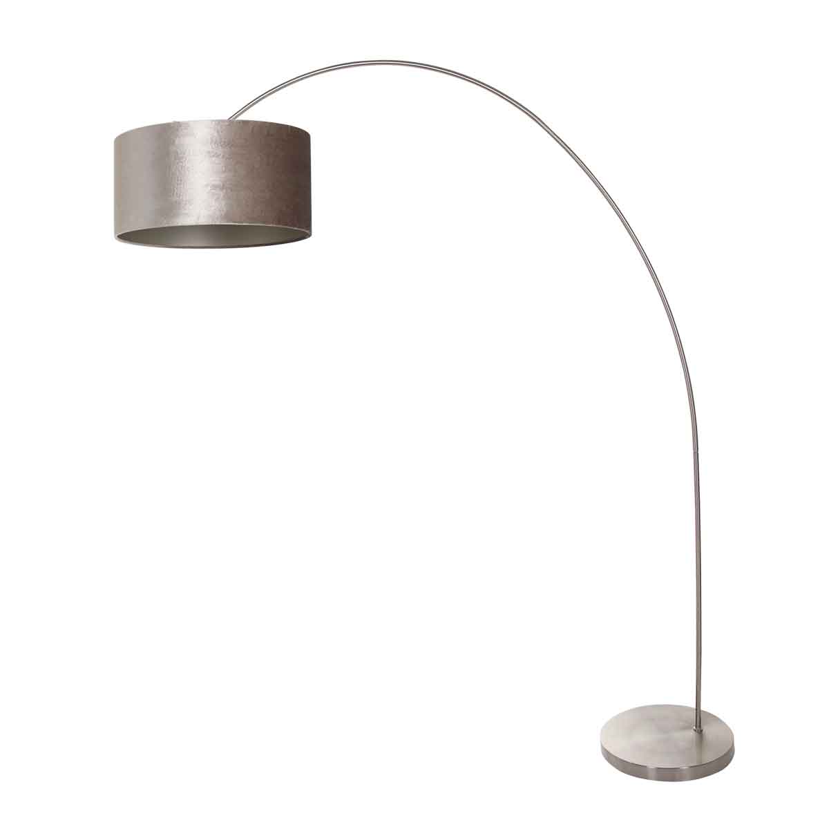 Lampadaire arc en acier avec abat-jour gris Mexlite Solva – Image 2