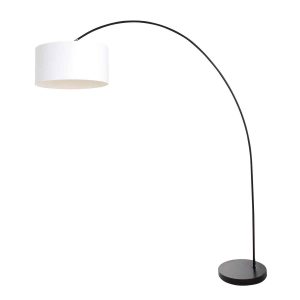 Alternative view of Lampadaire arc moderne noir avec abat-jour blanc  Mexlite Solva