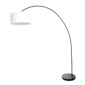 Alternative view of Lampadaire arc moderne noir avec abat-jour blanc  Mexlite Solva