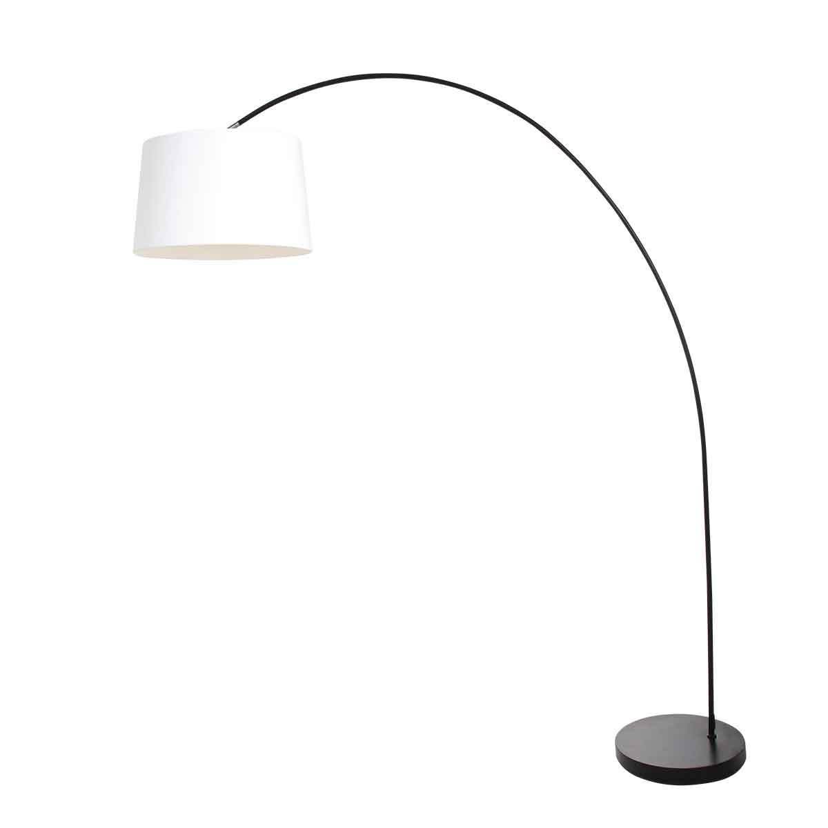 Lampadaire arc noir avec abat-jour blanc Mexlite Solva – Image 2