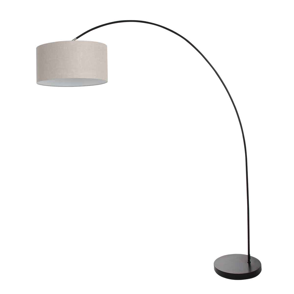 Lampadaire arc noir avec abat-jour gris Mexlite Solva – Image 2