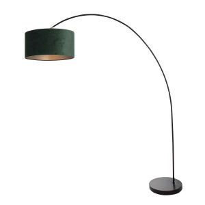 Alternative view of Lampadaire arc noir avec abat-jour vert  Mexlite Solva