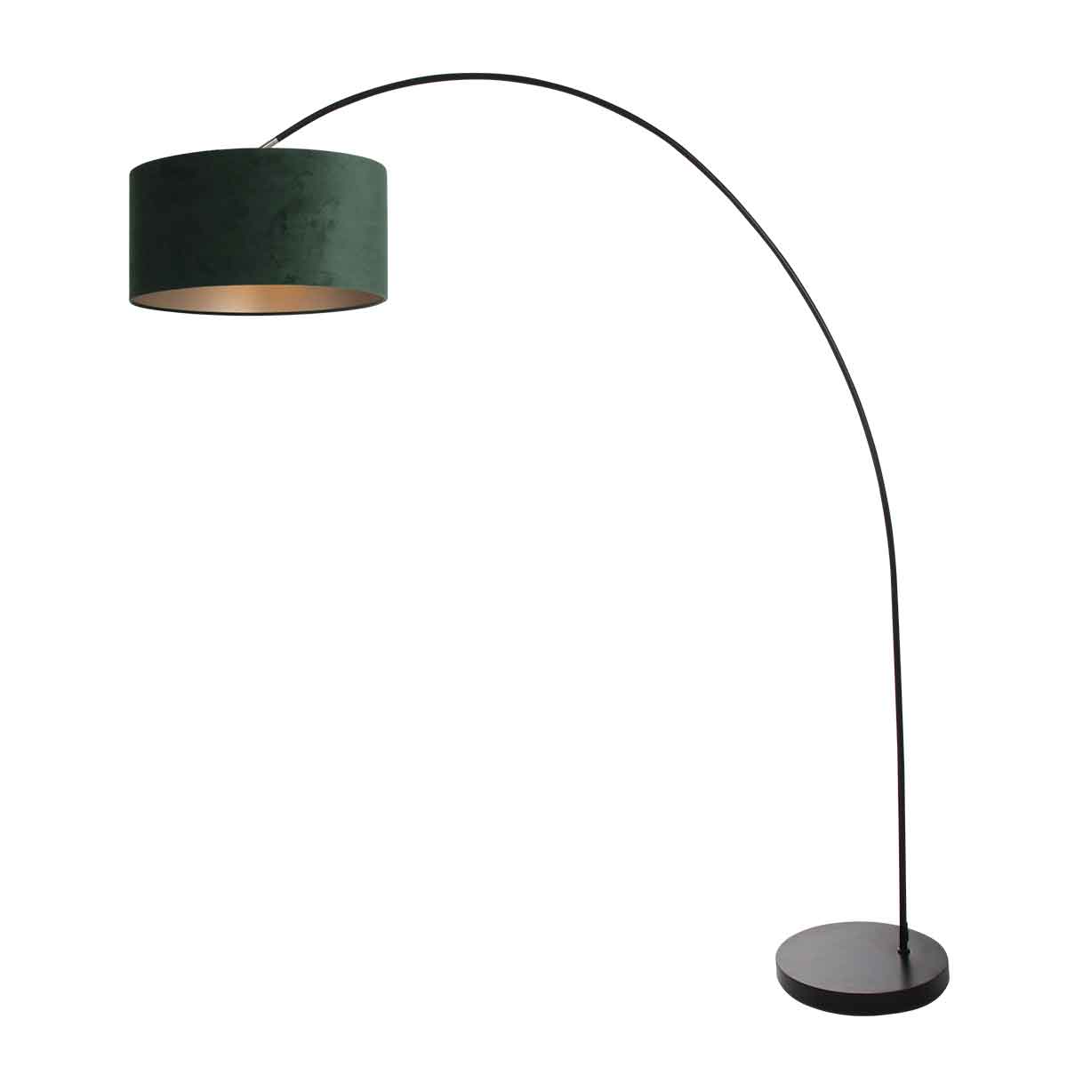 Lampadaire arc noir avec abat-jour vert Mexlite Solva – Image 2