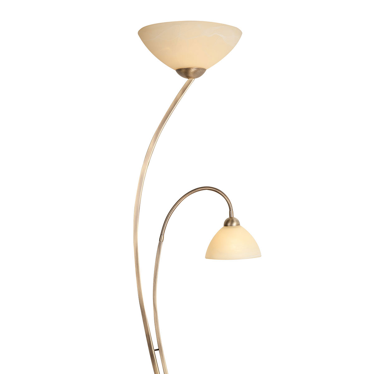Lampadaire classique 2 lumières en bronze verre marbré Steinhauer Capri – Image 10