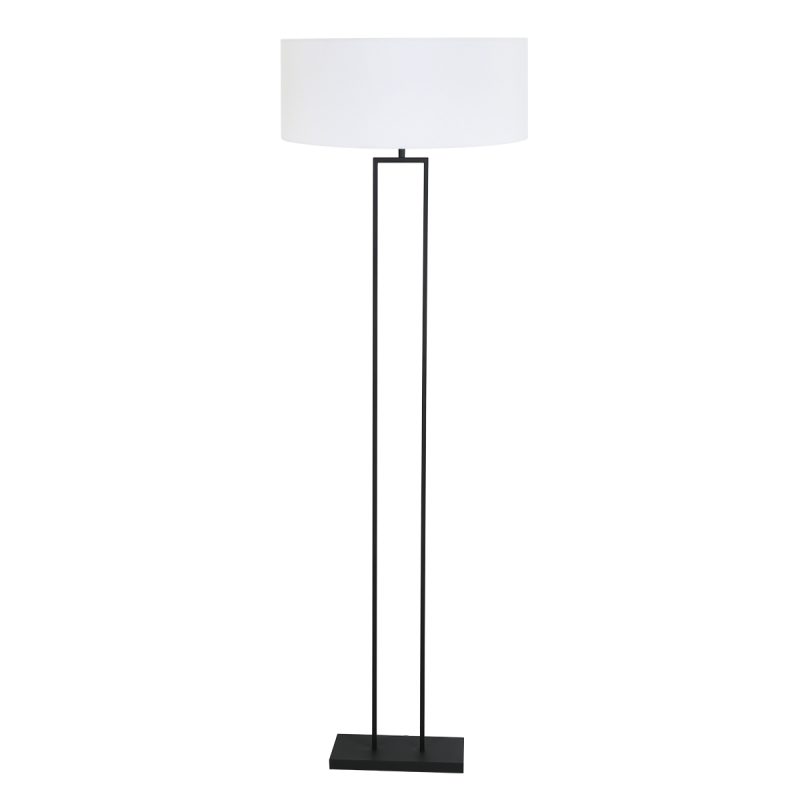 lampadaire-industriel-noir-avec-abat-jour-blanc-steinhauer-stang-3844zw