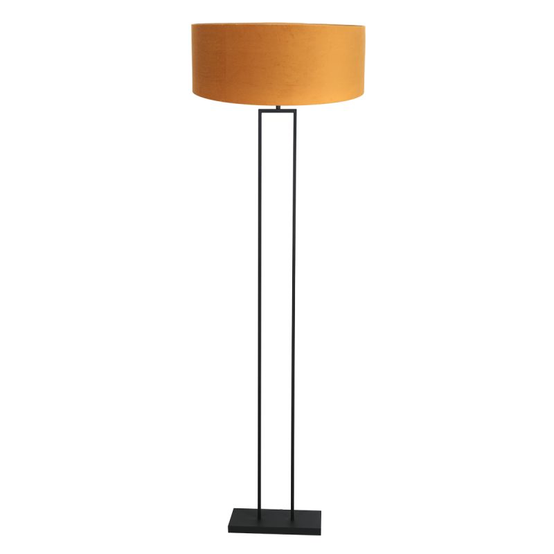 lampadaire-industriel-noir-avec-abat-jour-orange-steinhauer-stang-3848zw