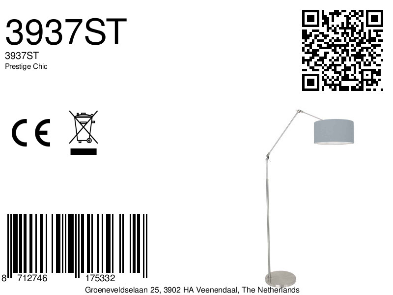 Lampadaire moderne articulé Steinhauer Prestige Chic – Image 7