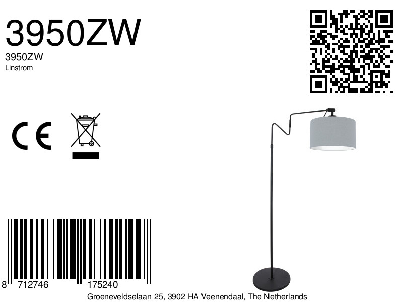 Lampadaire moderne avec articulations Anne Light & Home Linstrom – Image 7