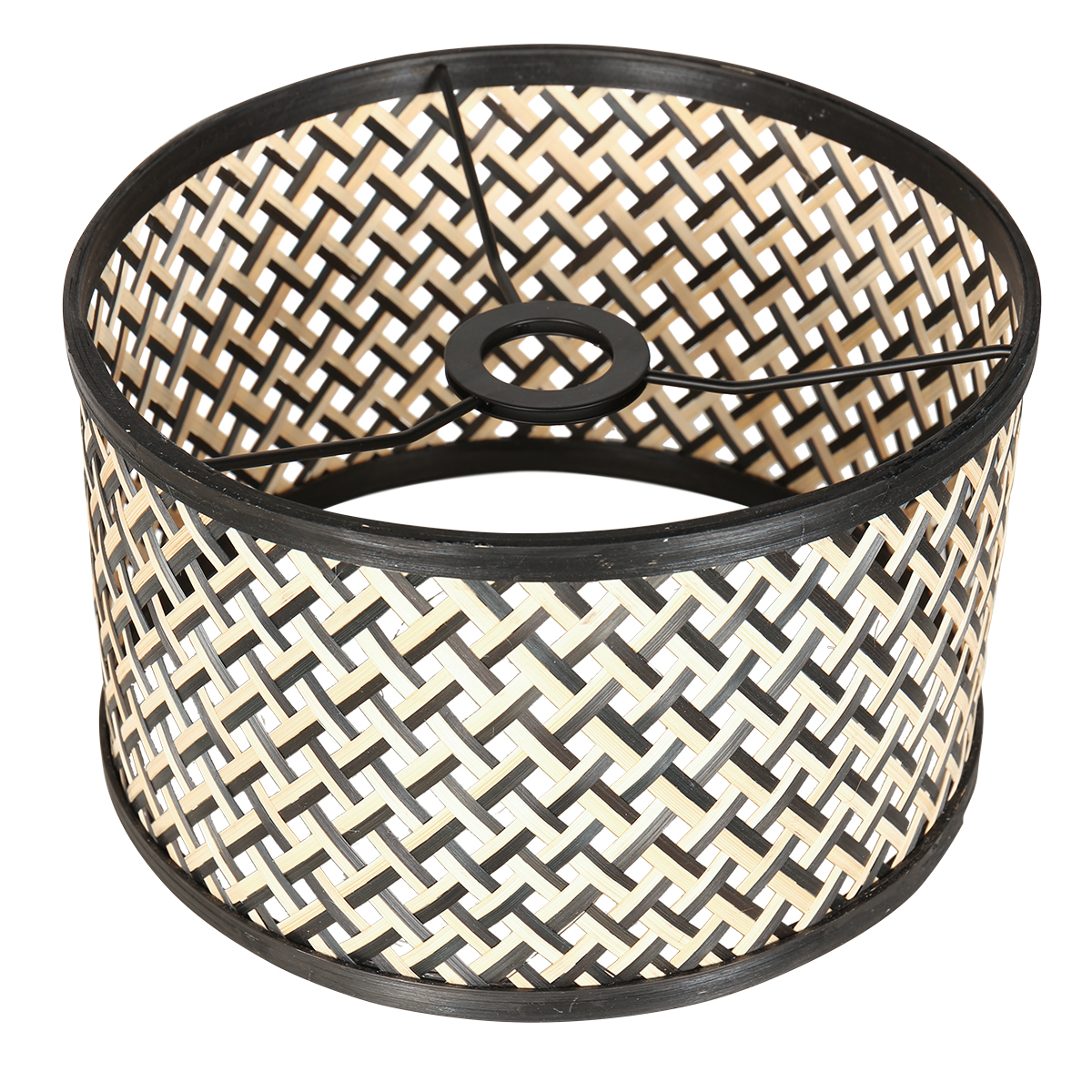 Lampadaire moderne noir avec liseuse et abat-jour en osier Steinhauer Stang – Image 5