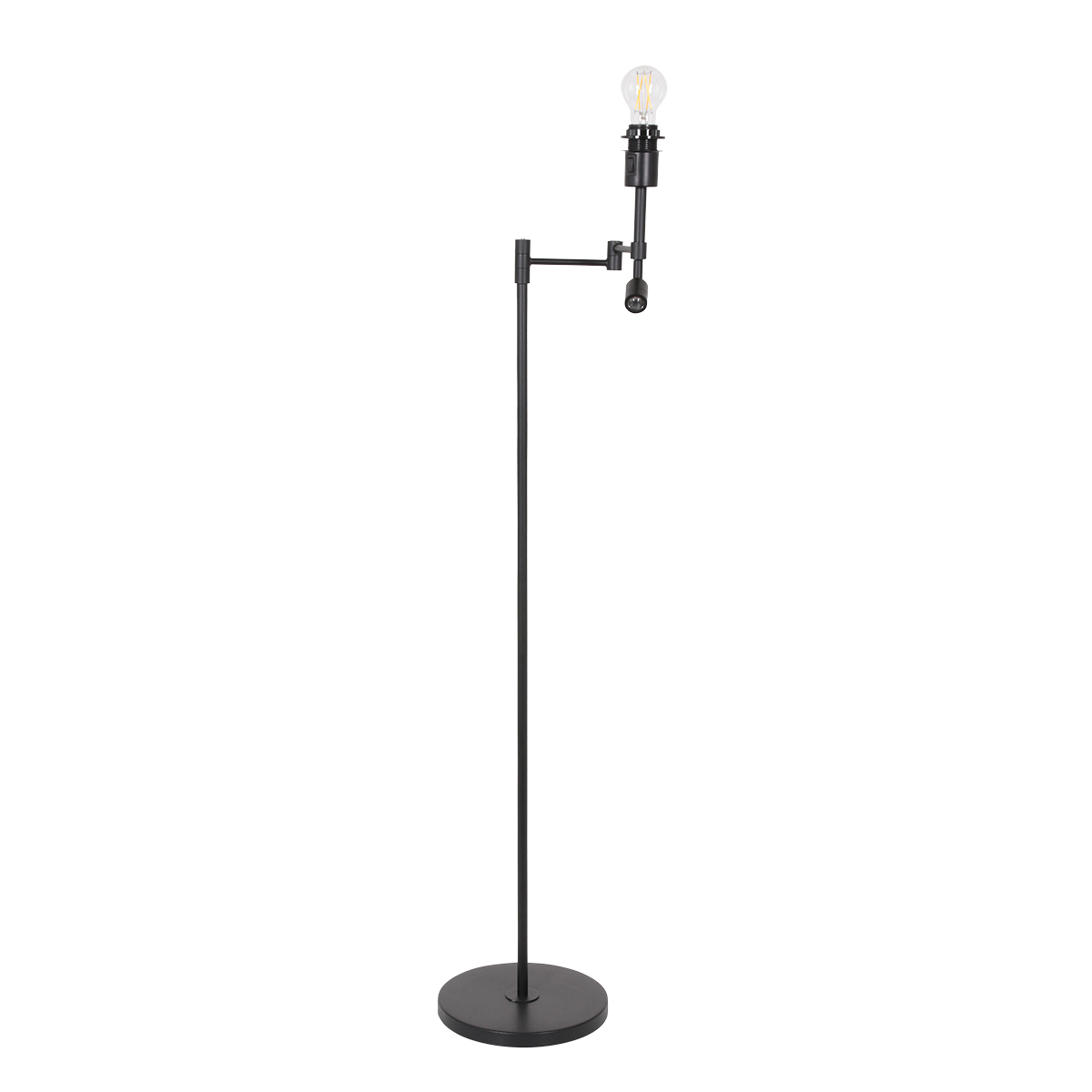 Lampadaire moderne noir avec liseuse et abat-jour en osier Steinhauer Stang – Image 9