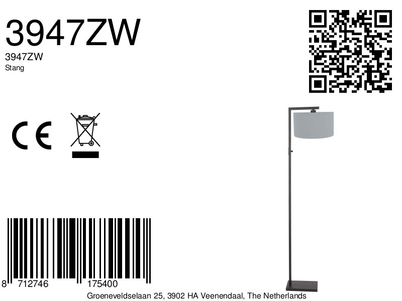 Lampadaire moderne tendance Steinhauer Stang – Image 7