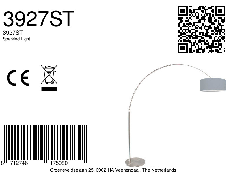 Lampe arc moderne légère Steinhauer Sparkled Light – Image 7