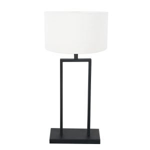 lampe-de-table-industrielle-noire-avec-abat-jour-blanc-steinhauer-stang-3855zw