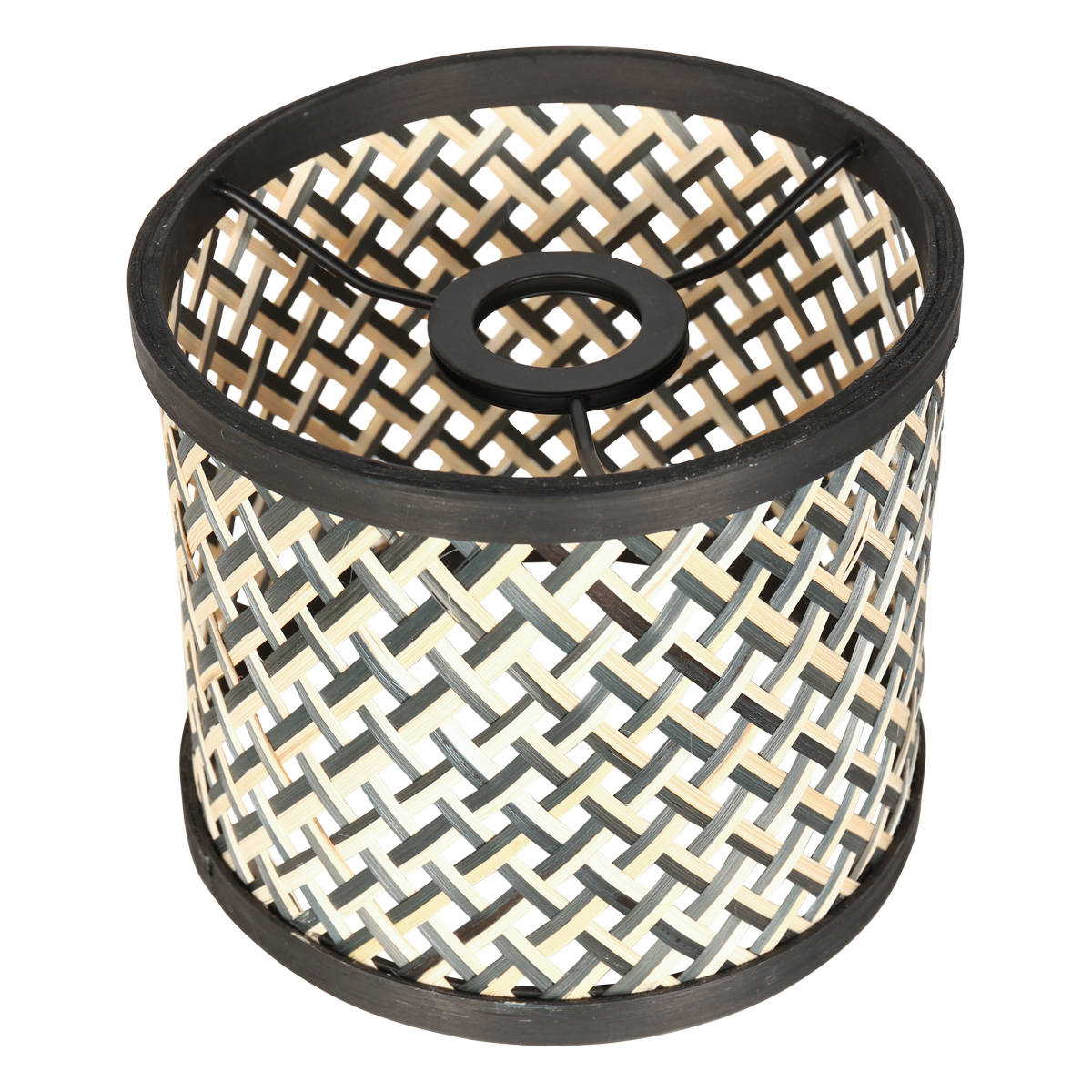 Lampe de table industrielle noire avec abat-jour en osier Steinhauer Stang – Image 5