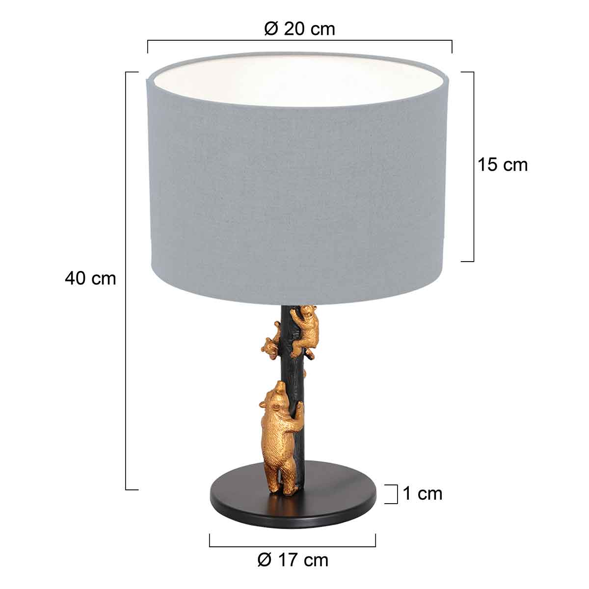 Lampe de table noir et or Anne Light & Home Animaux – Image 6