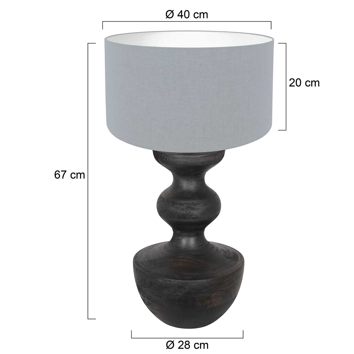 Lampe de table noire classique Anne Light & Home Lyons – Image 6
