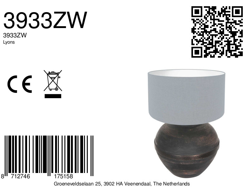 Lampe de table robuste Anne Light & Home Lyons – Image 8