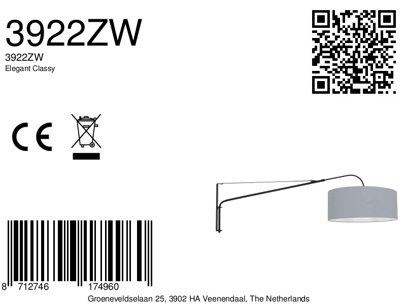 Lampe murale noire moderne Steinhauer Elegant Classy – Image 7