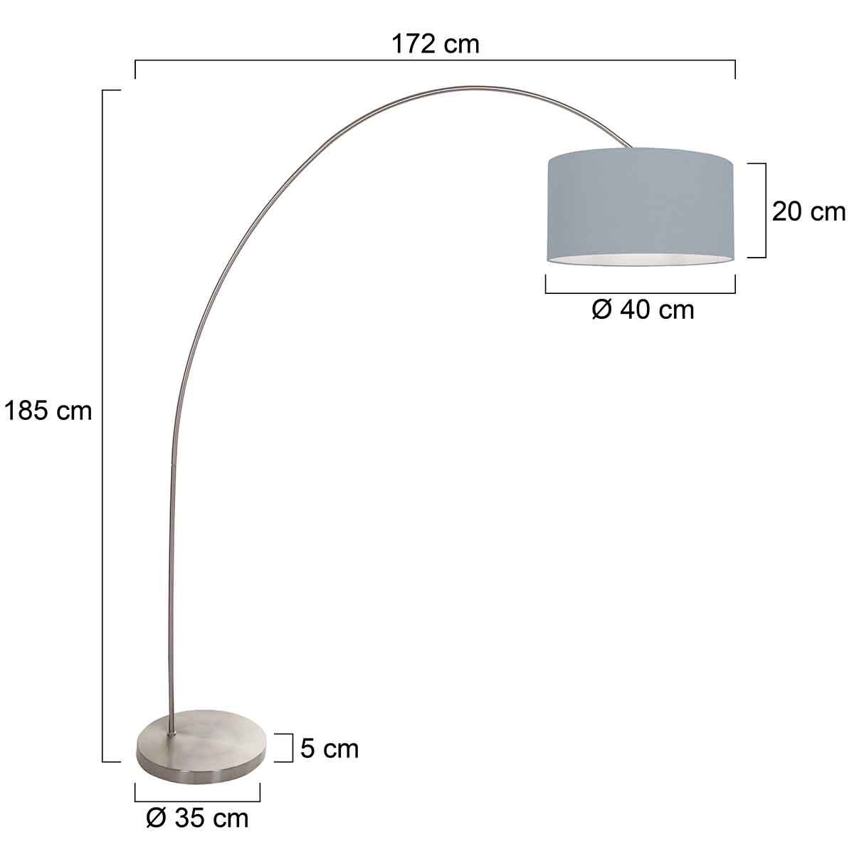 Lampe sur pied grise tendance Mexlite Solva – Image 6
