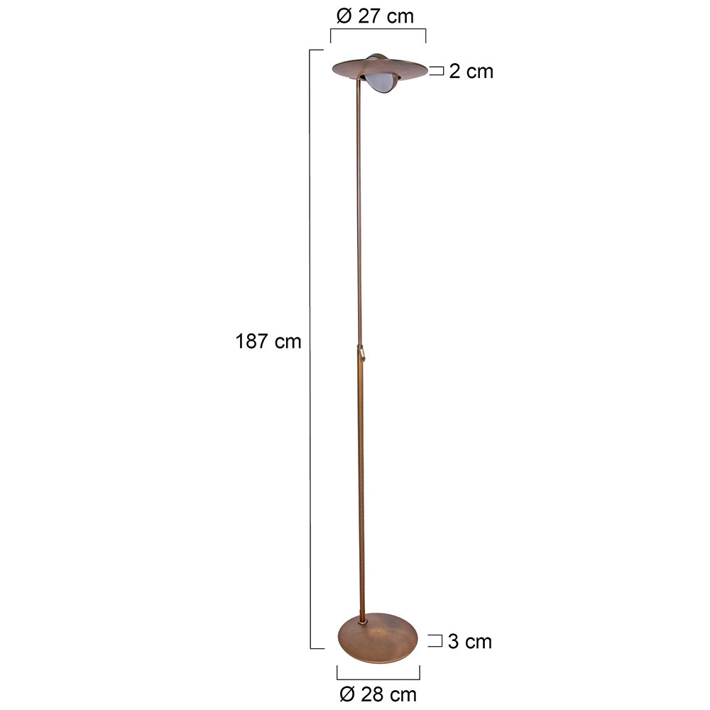 Lampadaire classique en métal bronze Steinhauer Zenith LED – Image 8