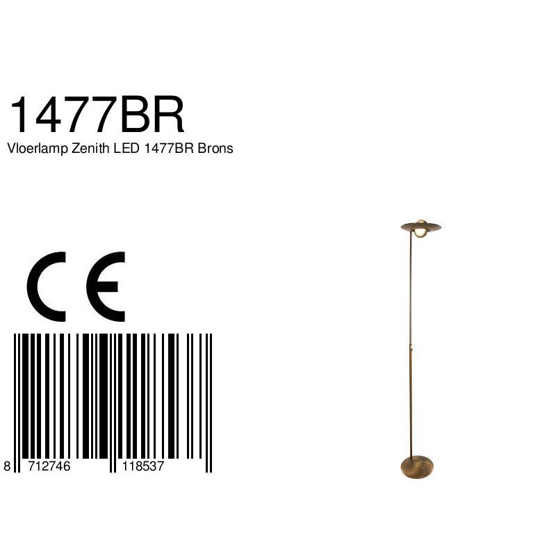 Lampadaire classique en métal bronze Steinhauer Zenith LED – Image 9