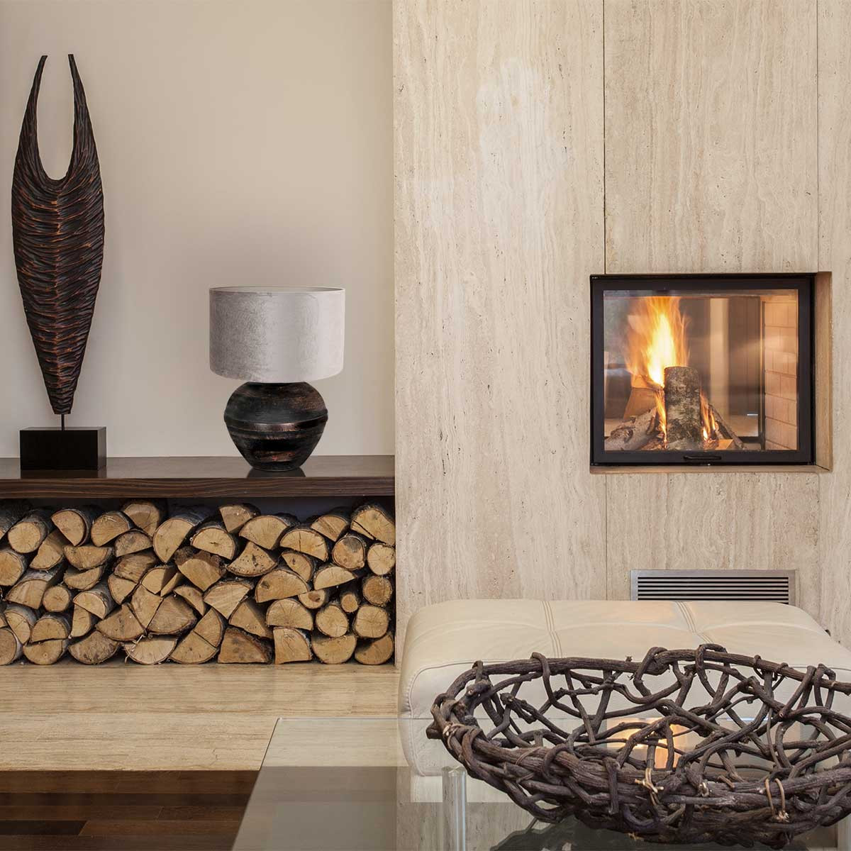 Lampe vintage à abat-jour argent Anne Light & Home Lyons – Image 3