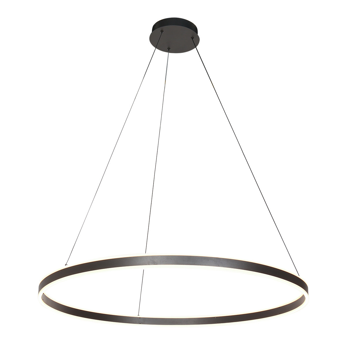 Suspension moderne noire avec éclairage LED Steinhauer Ringlux