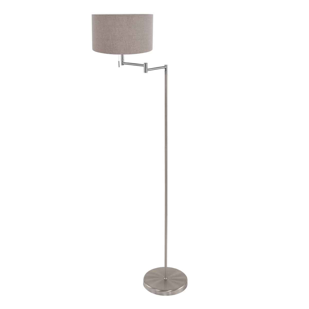 Lampadaire en acier avec abat-jour brun clair Mexlite Bella – Image 2