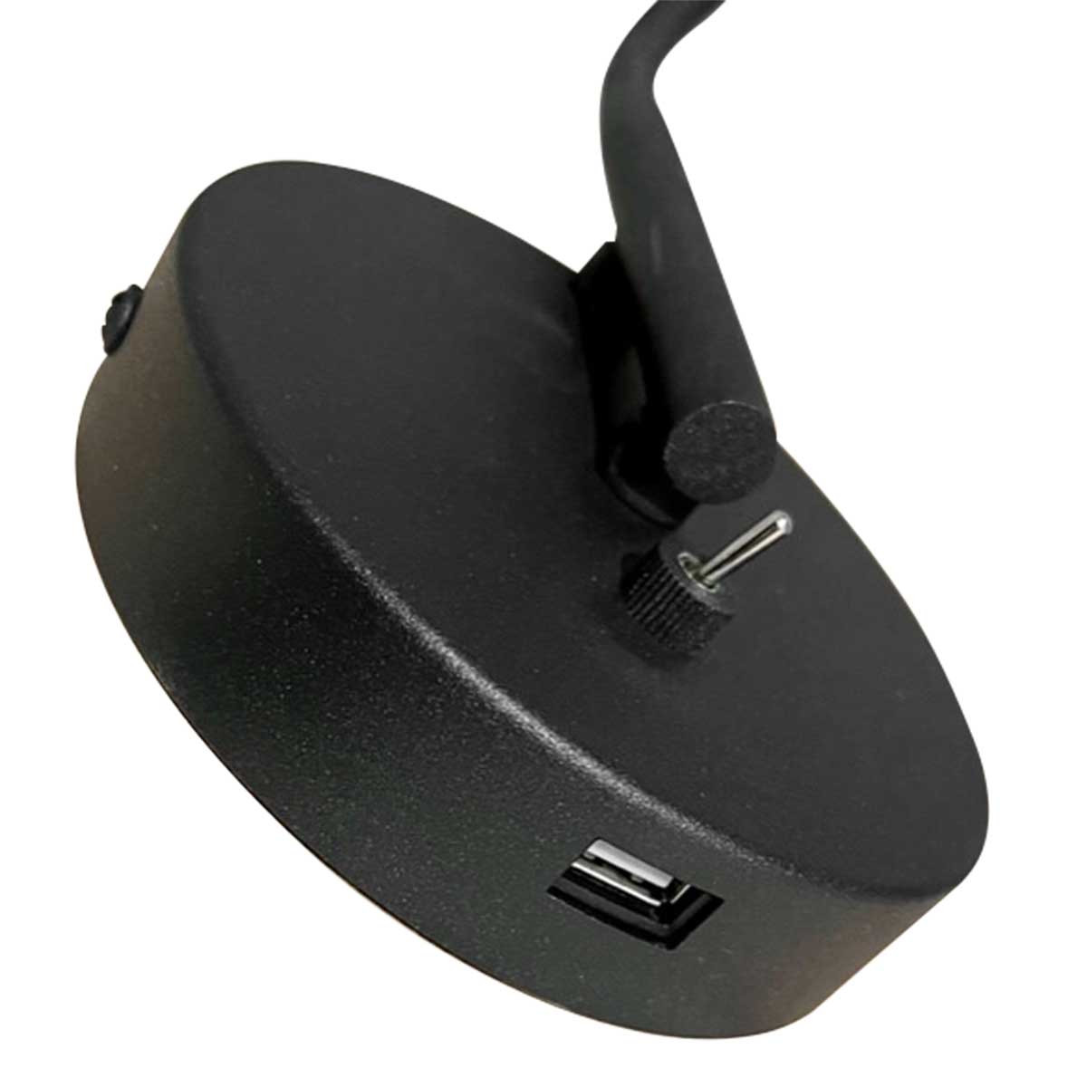 Applique murale tendance noire avec connexion USB Mexlite Upround – Image 3