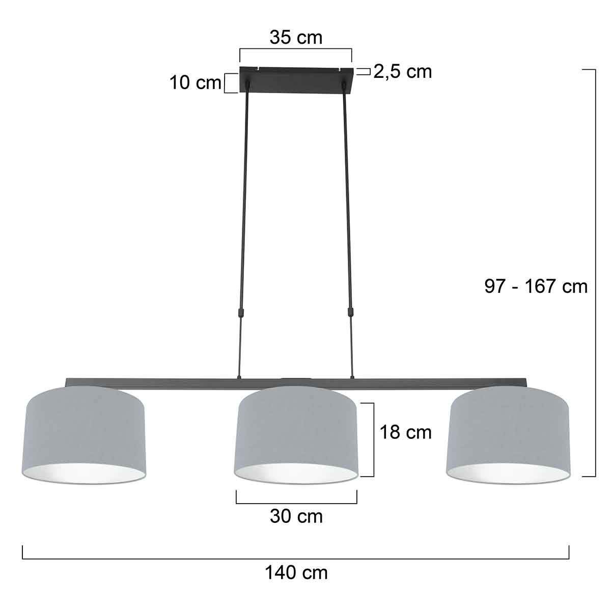 Suspension 3-lumières Steinhauer Stang – Image 7