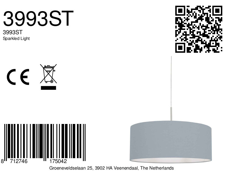 Suspension avec abat-jour bleu Steinhauer Sparkled Light – Image 7